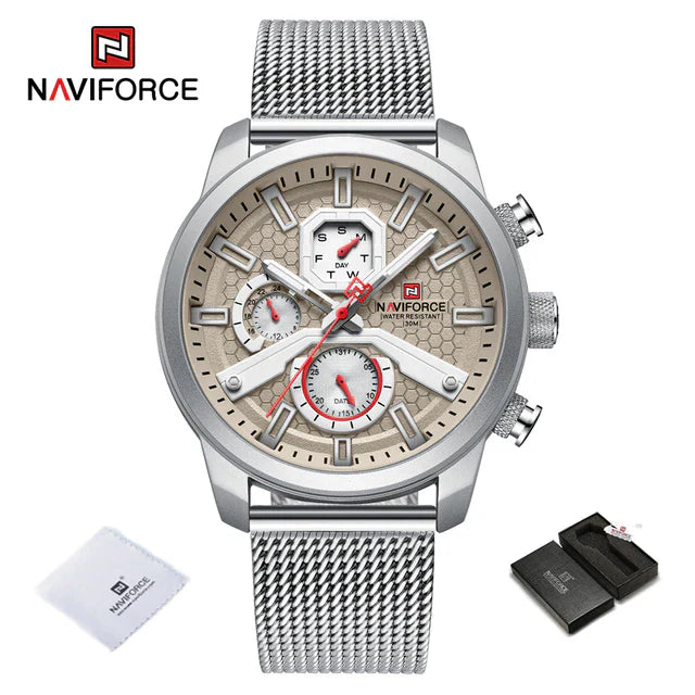 Naviforce - NF9211 Novicius Edition For Men - Silver
