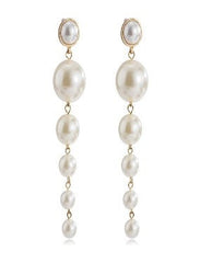 Shein- fashion women earrings with exaggerated personality and asymmetric pearl earrings
