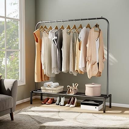 Amazing Iron Coat Rack Clothes Hanger, Floor Stand Drying Rack, Simple Clothes Storage Shelf