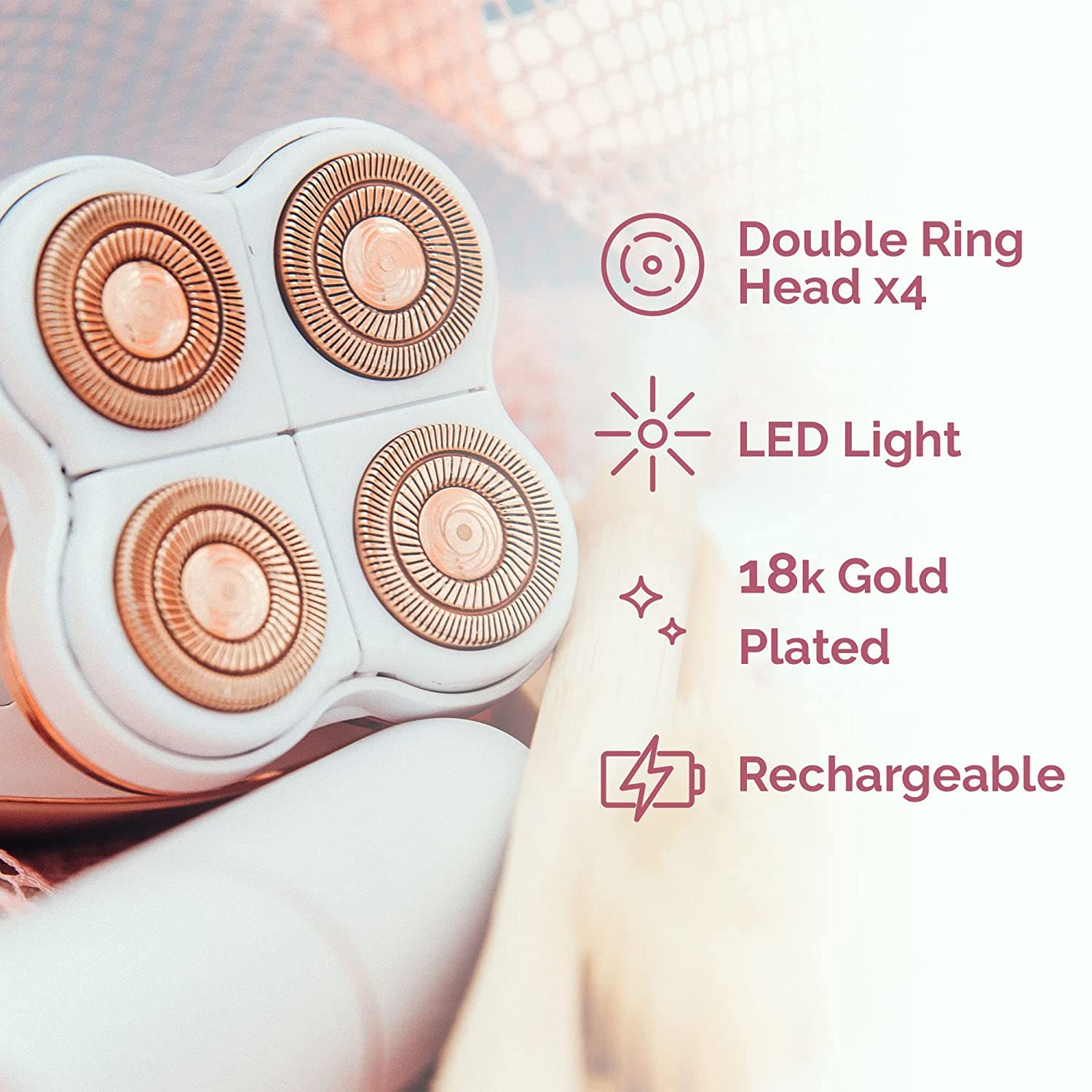Multifunction Electric Shaver, Flawless Hair Remover for Women, Four Heads Electric Hair Remover, Painless Electric Shaver For Women, Women Electric Trimmer, Lady Electric Razor For Body, Painless Hair Removal Epilator
