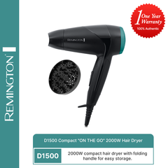 Remington- D1500 Compact "ON THE GO" 2000W Foldable Travel Hair Dryer