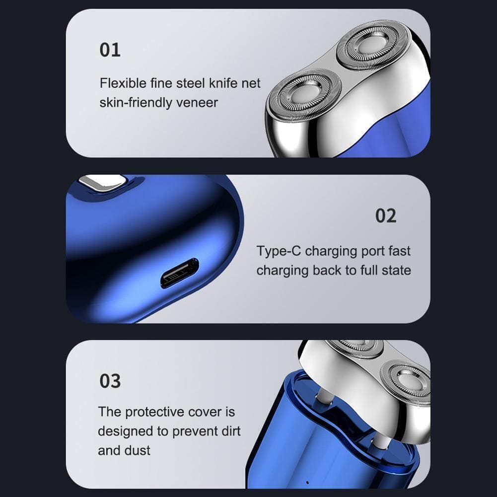 U Electric Shaver, Double Head Electric Shaver, Mini Beard Shaver, Pocket Beard Trimmer, Rechargeable Small Cannon Shaver, Portable Mini Beard Trimmer, Washable Shaver For Men Razor, Magnetic Suction Shaver, Portable IPX7 Head Double Charge Trimmer