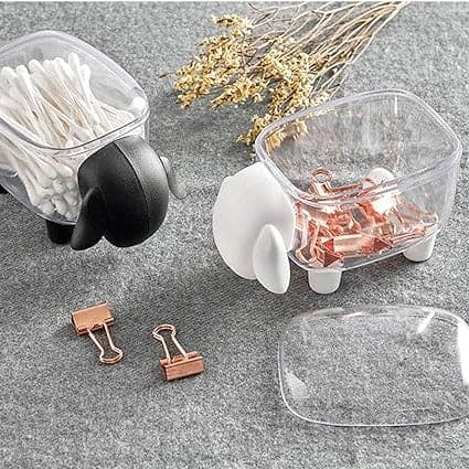 Acrylic Sheep Storage Box, Multifunctional Creative Storage Box, Dustproof Desktop Organizer, Cosmetic Cotton Storage Box, Cute Jewellery Organizer, Transparent Swab Storage Box, ABS Toothpick Organizer, Cotton Swabs Container