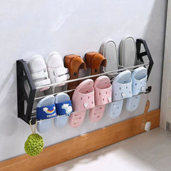 Over The Door Shoe Rack, Household Bathroom Slipper Racks, 3 In 1 Slipper Drainage Rack, Shoe Organizing Shelf, Save Space Shelf, Wall Mounted Stainless Steel Shoe Racks, Home Bathroom Kitchen Slipper Rack