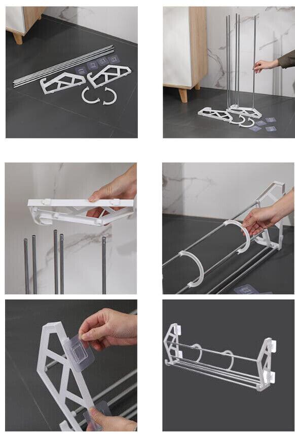 Over The Door Shoe Rack, Household Bathroom Slipper Racks, 3 In 1 Slipper Drainage Rack, Shoe Organizing Shelf, Save Space Shelf, Wall Mounted Stainless Steel Shoe Racks, Home Bathroom Kitchen Slipper Rack