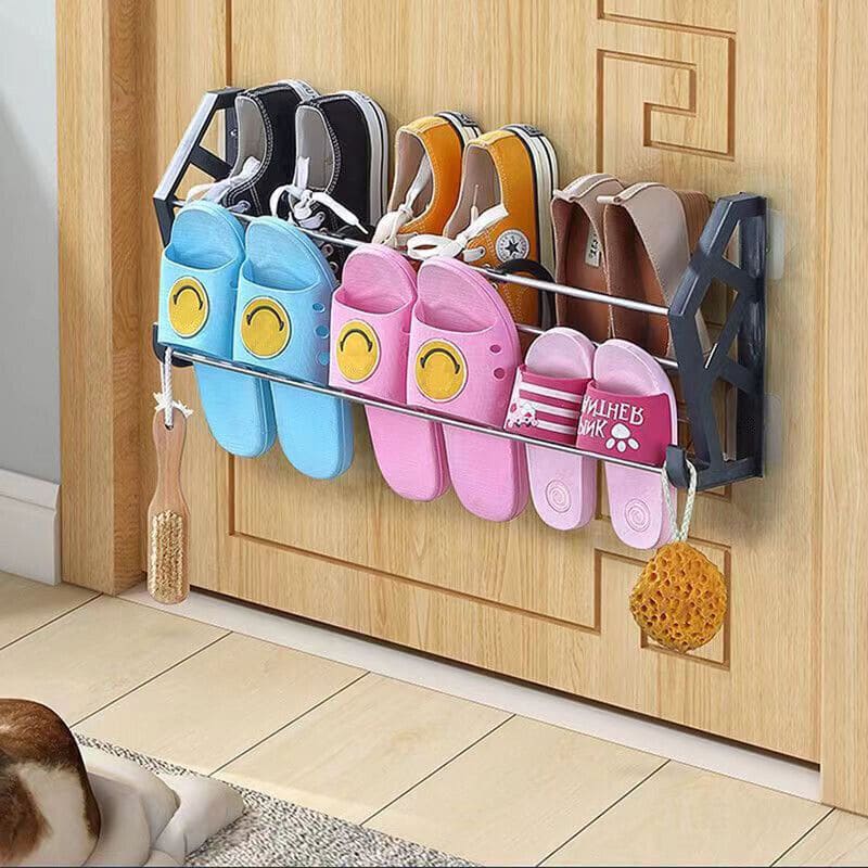 Over The Door Shoe Rack, Household Bathroom Slipper Racks, 3 In 1 Slipper Drainage Rack, Shoe Organizing Shelf, Save Space Shelf, Wall Mounted Stainless Steel Shoe Racks, Home Bathroom Kitchen Slipper Rack