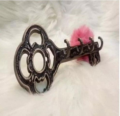 Cast Iron Key Design Keys Holder, Key Shaped Wall Mounted K Wall Mounted 4 Hooks Key Holder, Car Key Bike Key Holder Home Key Holder