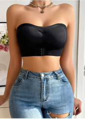 Shein Women'S Front Closure Push-Up Padded Bra, Black