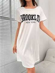 Shein - Mulvari Letter Graphic Nightdress