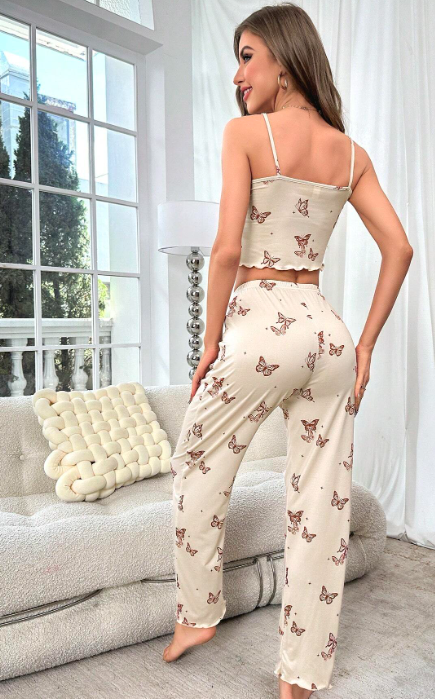 Shein - Bear Print Cami Top & Pants PJ Set
