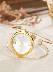 Shein - Round Pointer Quartz Watch