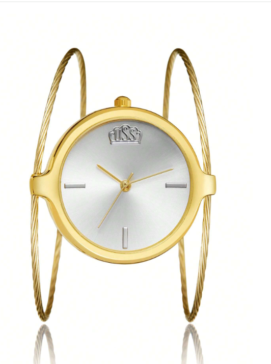 Shein - Round Pointer Quartz Watch