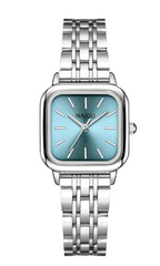 Shein - 1pc Minimalist Square Pointer Quartz Watch & 1pc Bracelet