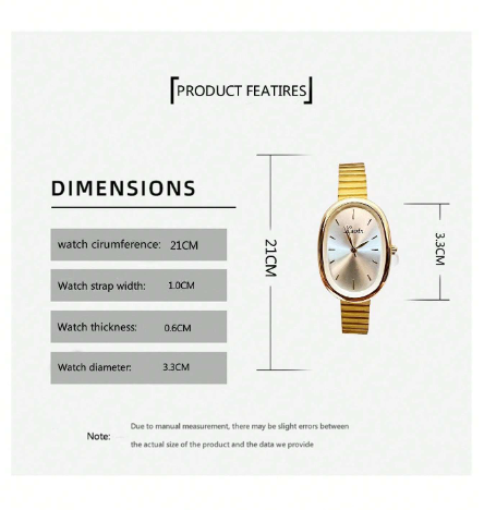 Shein - 1 Piece Of New Fashion Gold Bracelet Women's Watch Retro Luxury Fashion Simple Temperament Light Luxury Elegant Versatile Watch Women's Quartz Watch