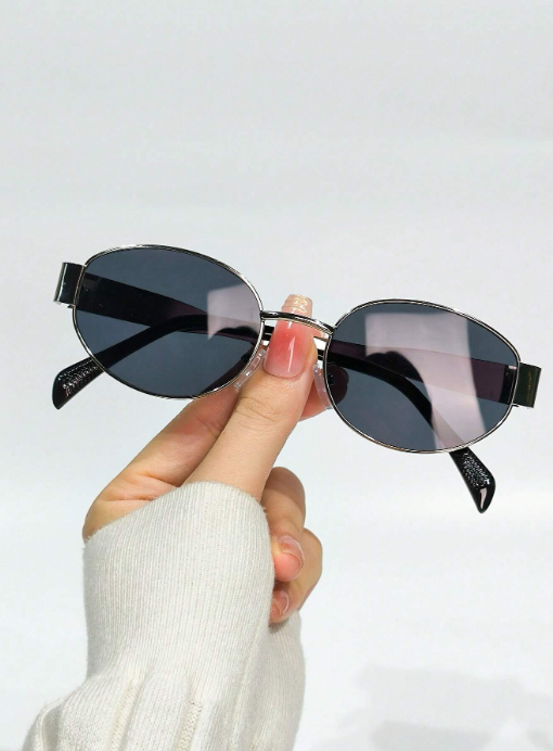 Shein - Vintage Oval Fashion Glasses Silver