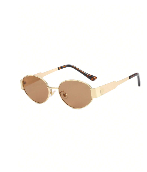 Shein - Metal Retro Women's Oval Fashion Glasses