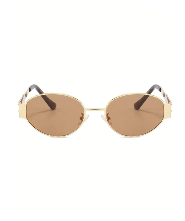 Shein - Metal Retro Women's Oval Fashion Glasses