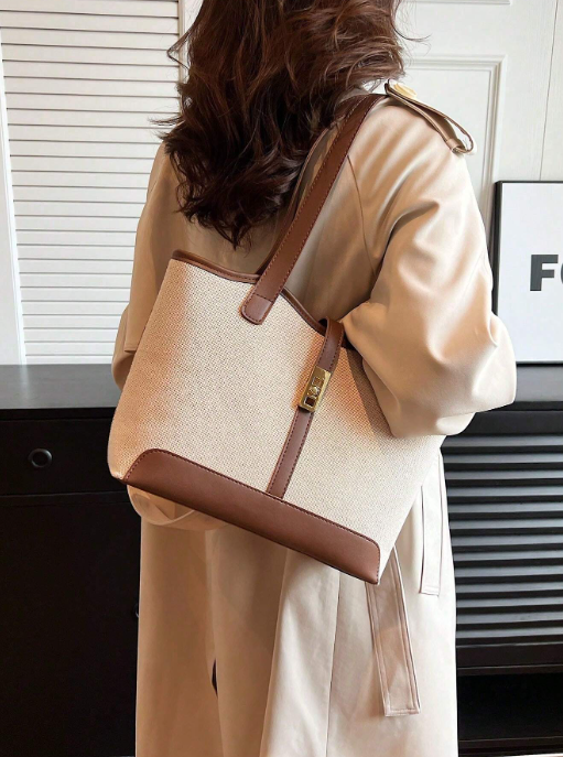 Shein - Casual Business Large Capacity Foldable Dual Strap Tote Bag