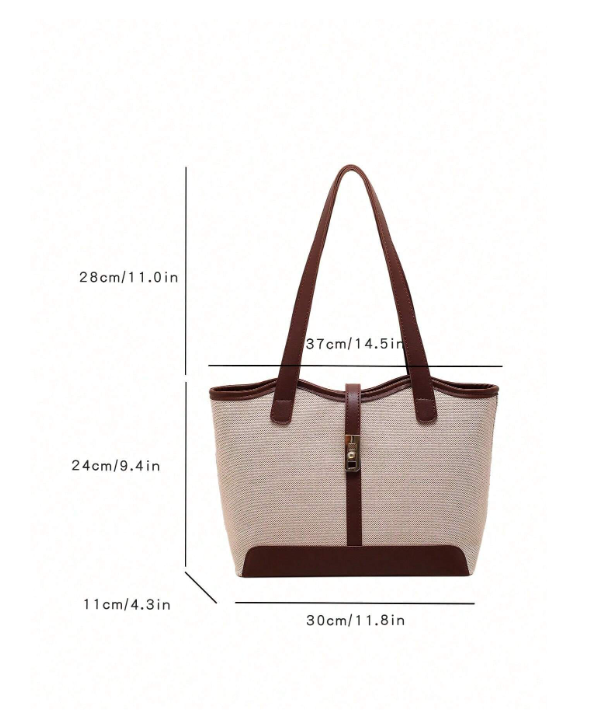 Shein - Casual Business Large Capacity Foldable Dual Strap Tote Bag