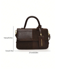 Shein - Matte Suede Custom-Stitched Design Feel Daily Tote Bag