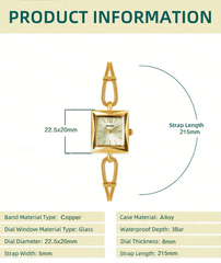 Shein - BIDEN 1pc Women's Retro Luxury Small Square Watch, Elegant Gold Quartz Watch