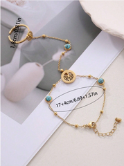 Shein - A Stylish And Versatile Titanium Steel Tree Of Life Hand Chain