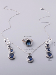 Shein - 4pcs Gemstone Decor Jewelry Set