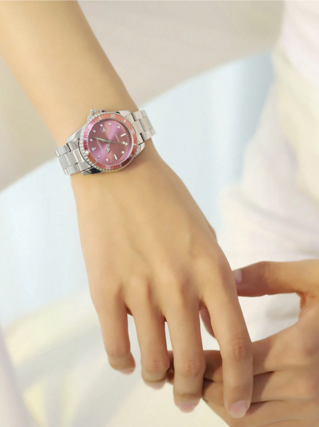 Shein - 1pc Women's Luxury Classic Simple & Versatile Quartz Watch With Calendar