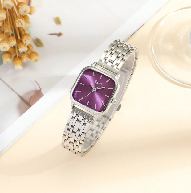 Shein - Ins Style Stainless Steel Strap Watch Set, Minimalist And Sophisticated Quartz Women's Wrist Watch, 2pcs/Set