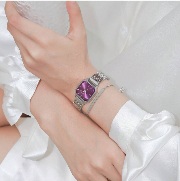 Shein - Ins Style Stainless Steel Strap Watch Set, Minimalist And Sophisticated Quartz Women's Wrist Watch, 2pcs/Set