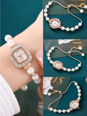 Shein - 1PC Fashionable Pearl Diamond Women's Watch