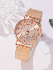 Shein - 1pc Casual Business Quartz Watch, Fashion Leisure Ladies Business Wrist Watch