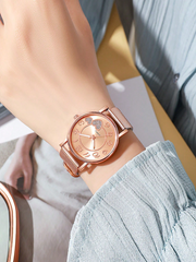 Shein - 1pc Casual Business Quartz Watch, Fashion Leisure Ladies Business Wrist Watch