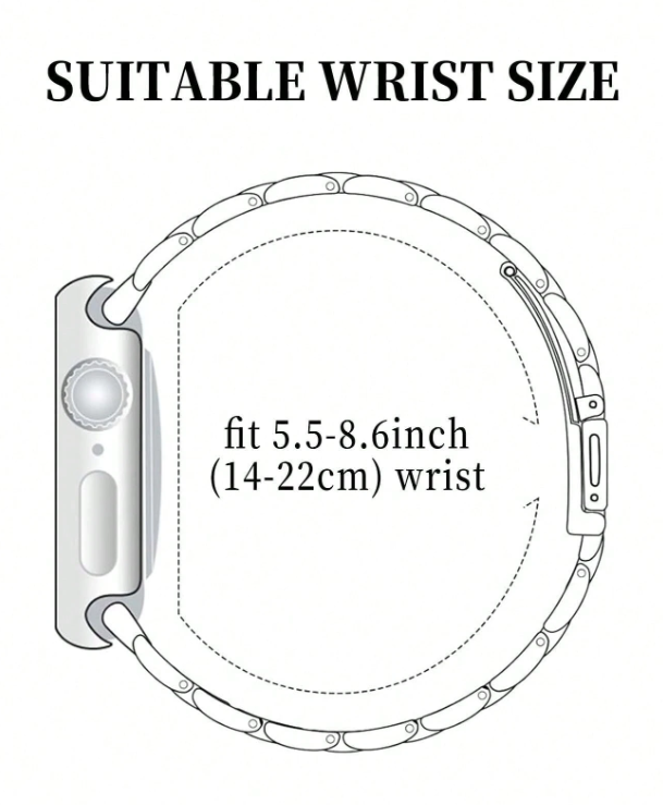 Shein - 1 Pc Apple Watch Band, Fashionable Amber Resin Rose Gold Color, Adjustable, Lightweight Strap Compatible With Apple Watch