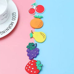 Pack Of 6 Silicone Cute Cartoon Fruits Stereo Fridge Magnets, Funny Fruit Decorative Cute Fridge Magnets, Cute Kitchen Decoration Fruits Magnets