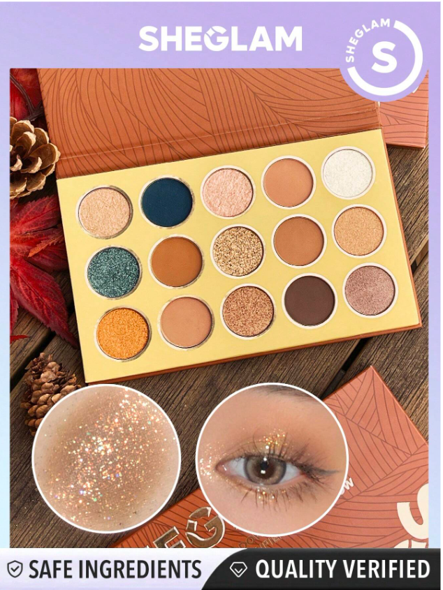 Shein- SHEGLAM Afterglow Palette 15-Color Matte Gilding Shimmer Eyeshadow Palette