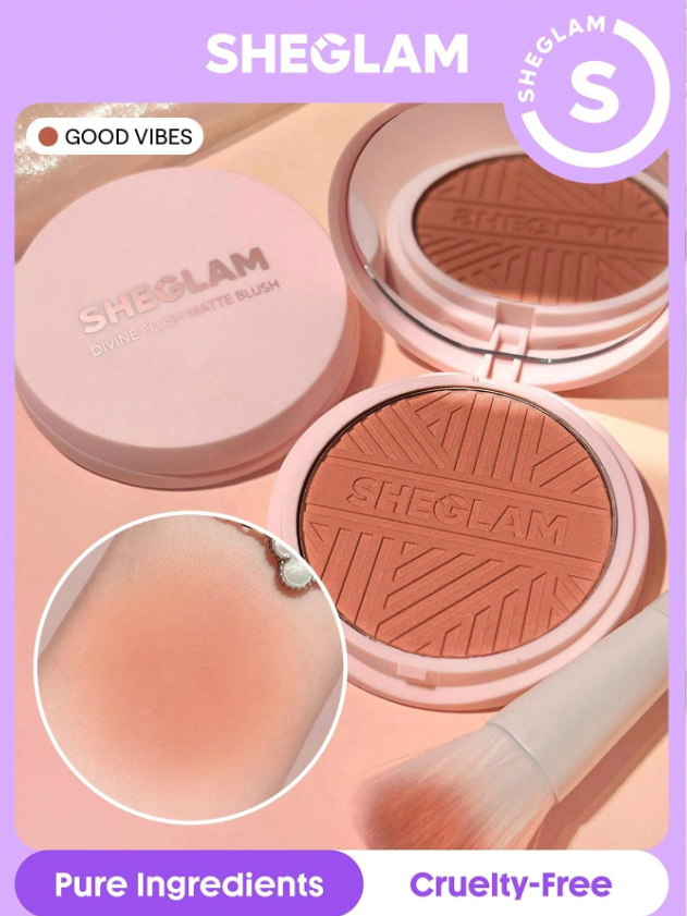 Shein - SHEGLAM Divine Flush Matte Blush Powder - Good Vibes