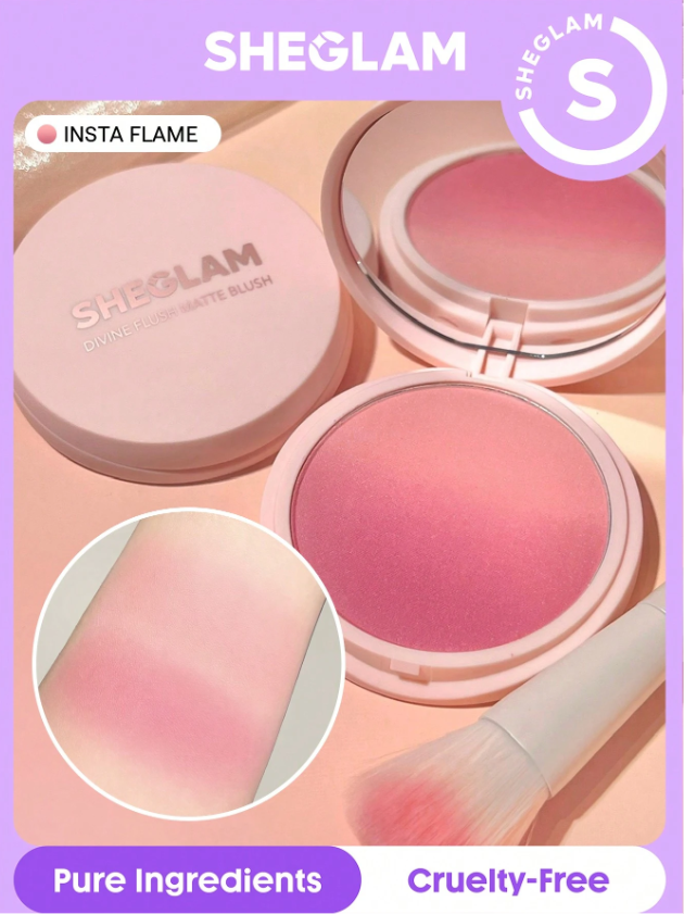 Shein - SHEGLAM Divine Flush Matte Blush Powder - Insta Flame