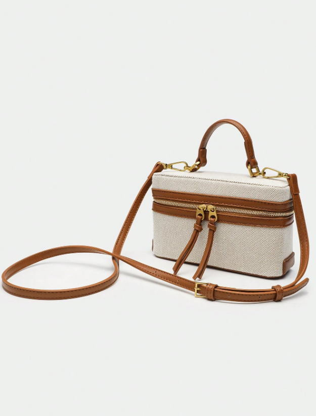 Shein - 2024 Spring New Collection Women Black Structured Shoulder Crossbody Bag