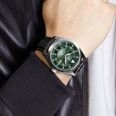 Naviforce - NF-8022-Green Quartz Men Wristwatch Business Casual Leather Bracelet Man Business Male Luminous Clock Watches
