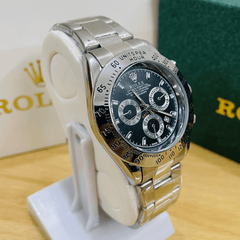 Rlx Daytona - Oyster Chain - Silver - Black Dial