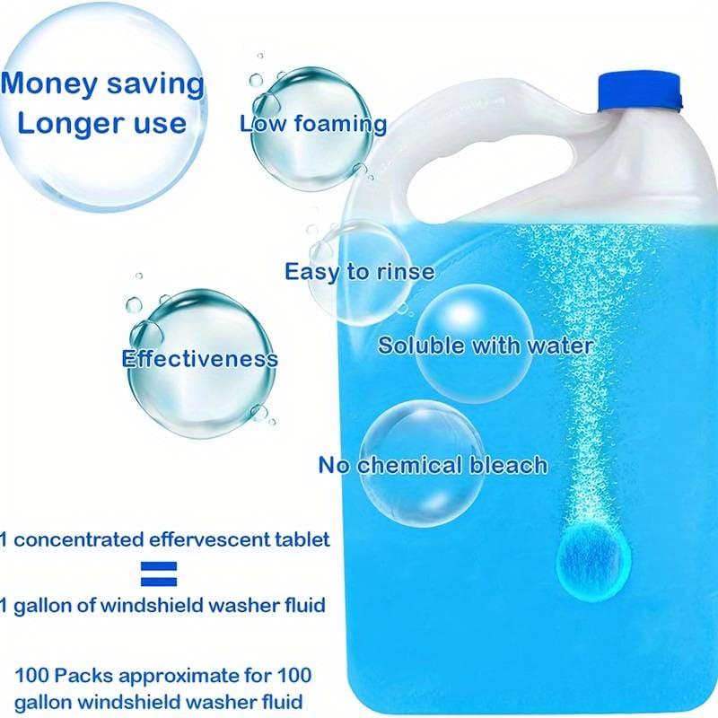 Set Of 12 Windshield Cleaning Tablet, Multifunctional Glass Cleaning Tabs, Home Toilet Cleaning Concentrated Tablets, Solid Effervescent Tablet, Auto Wiper Detergent Glass Cleaner, Multipurpose Washer Cleaner Tablet