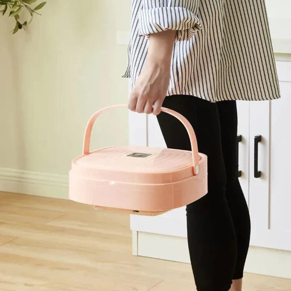 1.8L Portable Mini Foldable Washing Machine with Spinner, Ultrasonic Turbine Washing Machine, Portable Turbo Washer for Travel, Foldable Bucket Type Laundry Clothes Washer, Lightweight Collapsible Bucket Washing Machine