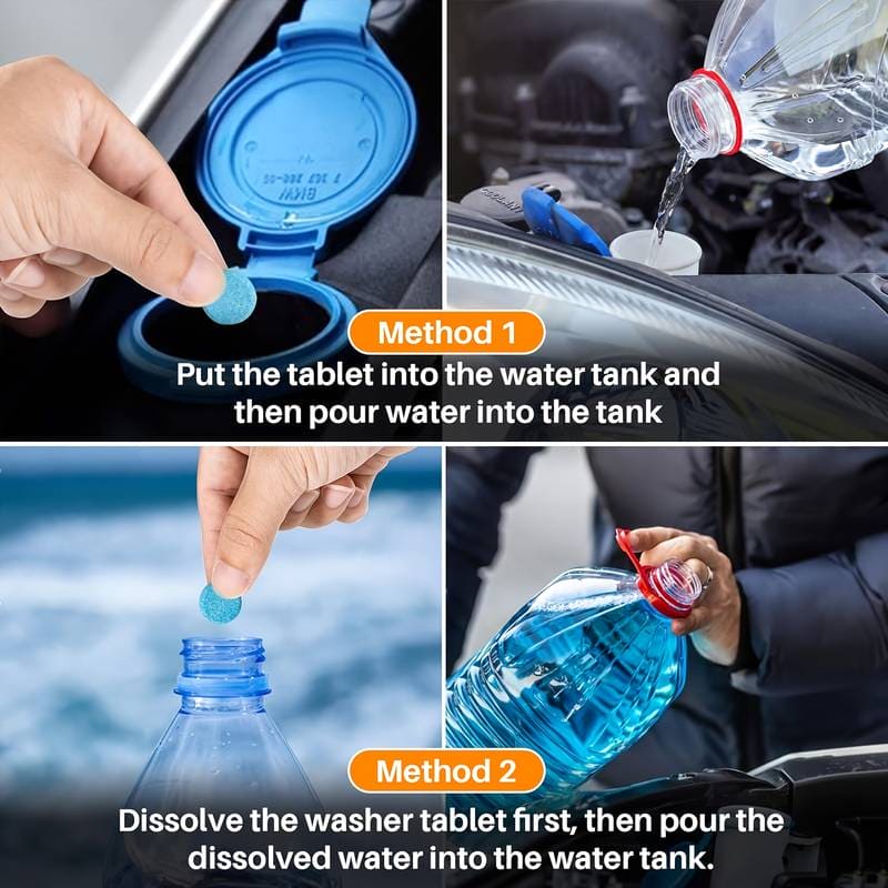 Set Of 12 Windshield Cleaning Tablet, Multifunctional Glass Cleaning Tabs, Home Toilet Cleaning Concentrated Tablets, Solid Effervescent Tablet, Auto Wiper Detergent Glass Cleaner, Multipurpose Washer Cleaner Tablet