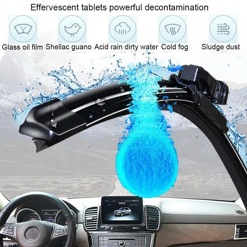 Set Of 12 Windshield Cleaning Tablet, Multifunctional Glass Cleaning Tabs, Home Toilet Cleaning Concentrated Tablets, Solid Effervescent Tablet, Auto Wiper Detergent Glass Cleaner, Multipurpose Washer Cleaner Tablet