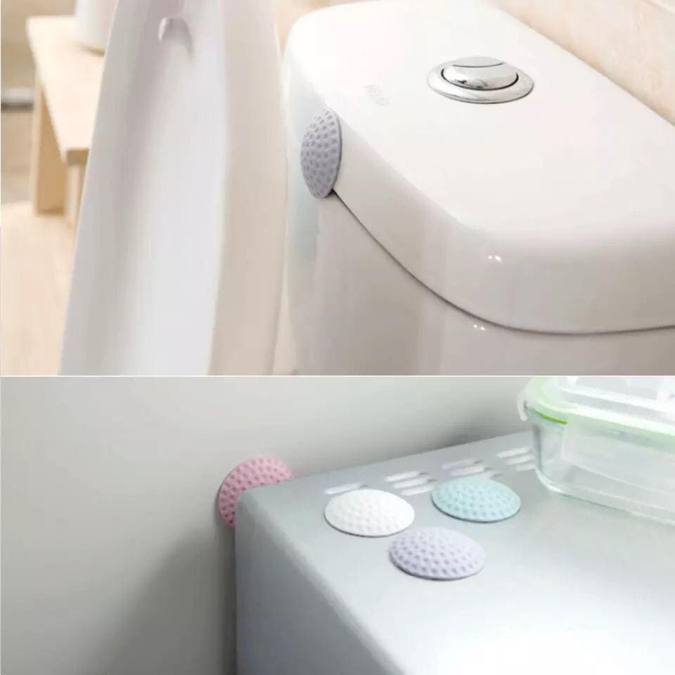 Set Of 6 Mute Wall Bumper, Wall Thickening Self Adhesive Wall Protector, Rubber Strong Gel Back Door Knob, Shockproof Crash Pad