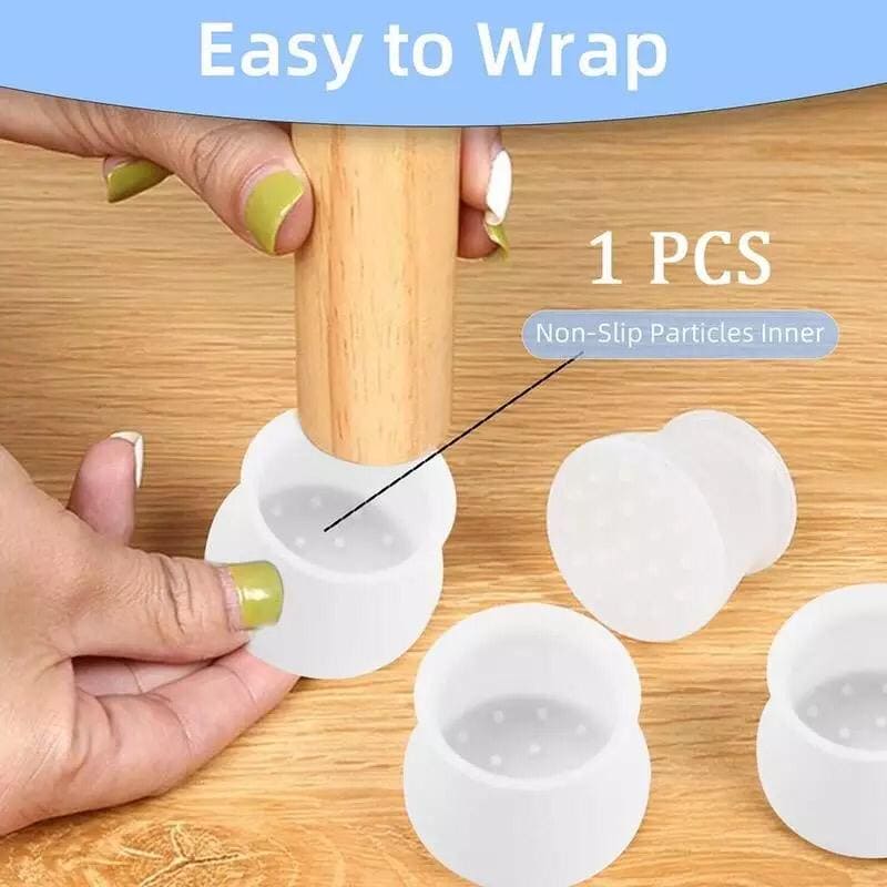 Set Of 4 Silicone Table & Chair Leg Floor Protector, Transparent Furniture Covers for Tables Wood Floor Protector, Chair Glides Table Feet Caps