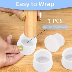 Set Of 4 Silicone Table & Chair Leg Floor Protector, Transparent Furniture Covers for Tables Wood Floor Protector, Chair Glides Table Feet Caps