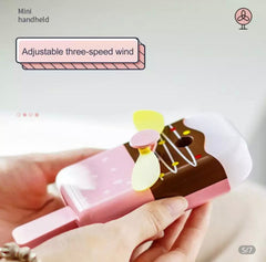 Mini Fashionable Misting Usb Rechargeable Fan, Ice Cream Shaped Spray Fan, Handheld Humidifier Cooling Fan For Cycling Camping Fishing