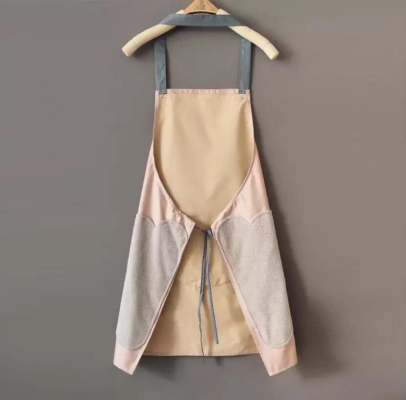 Women Wipeable Kitchen Apron, Enlarged Pocket Waterproof Oil-Proof Coffee Pinafore, Cooking Baking  Adult Bib, Kitchen Bib Aprons For Women & Men
